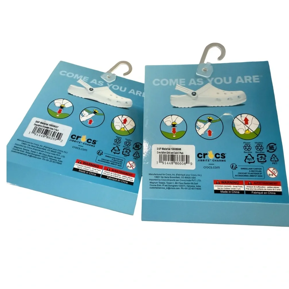 10 Pc Crocs Jibbitz Charms Set • Metal & Gem Shoe Accessories • Unisex Trendy - Picture 8 of 9